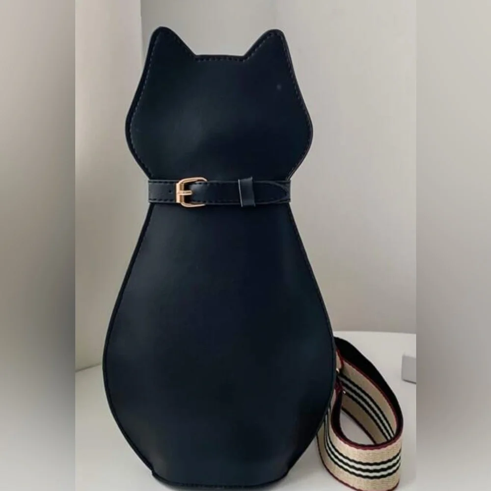 Cat Crossbody belt Bag black kitten purse mini phone teen’s girl’s kid’s school
